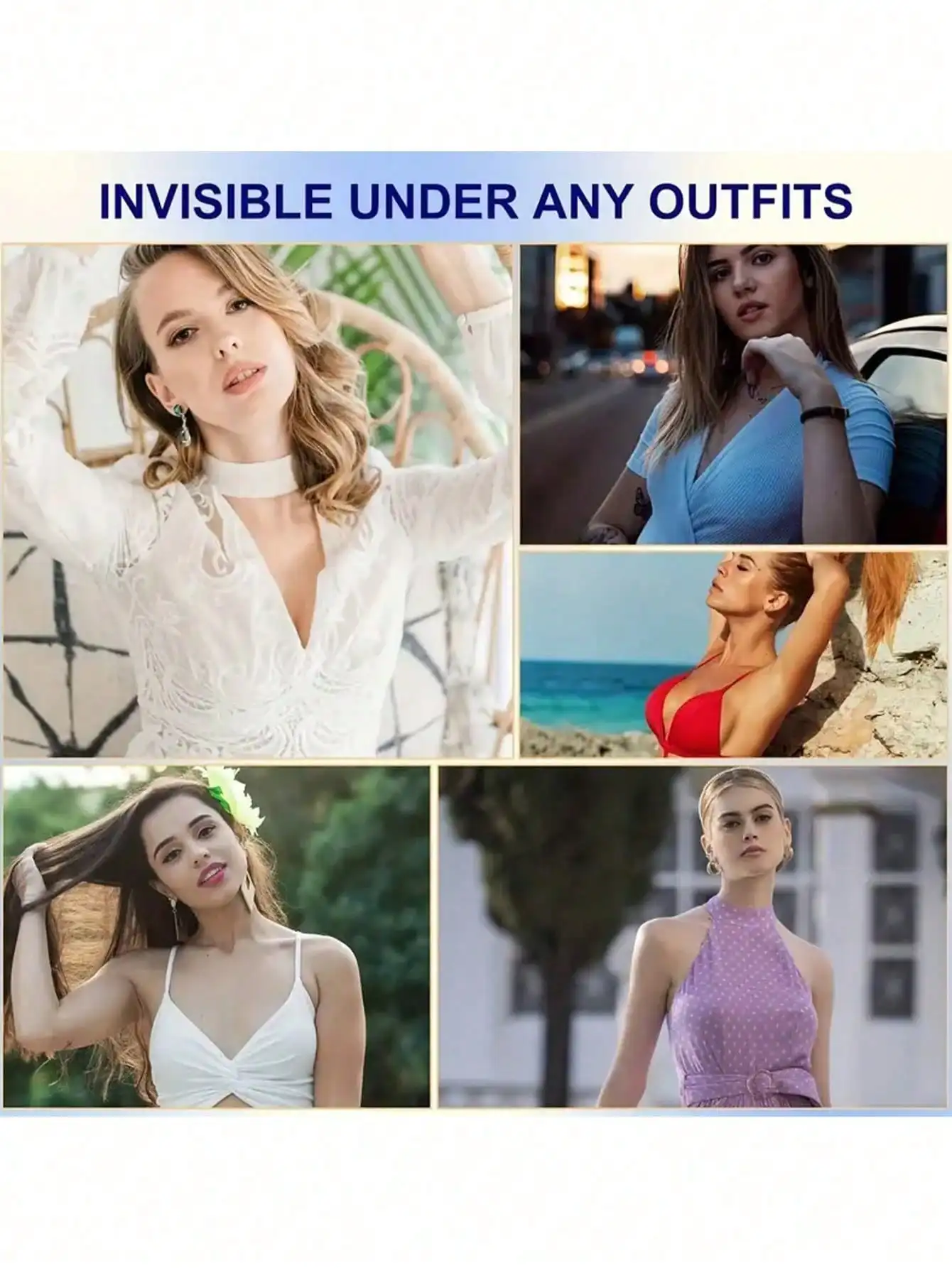 إدراجات تعزيز - وسادات لاصقة على الوجهين لحمالات الصدر الرياضية وملابس السباحة، وإدراجات دفع قابلة للإزالة للبيكيني والملابس الداخلية #4