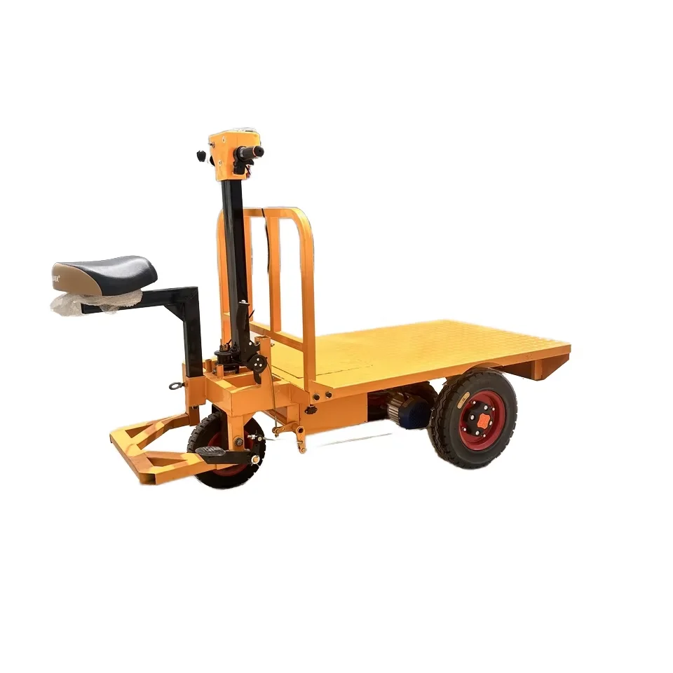 Electric Hand Cart with OEM Customization Four-Wheel Push Construction Site Trolley for Shopping Storage with Platform Structure