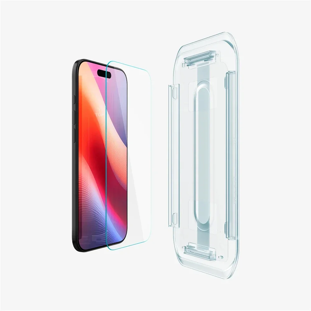 2 SZT. Spigen Glas.tR EZ Fit Szkło Hartowane z Ochroną Czujnika, Folia Ochronna na Ekran o Wysokiej Rozdzielczości do iPhone 17 Pro Max 16 15 14 Plus — zdjęcie produktu 5