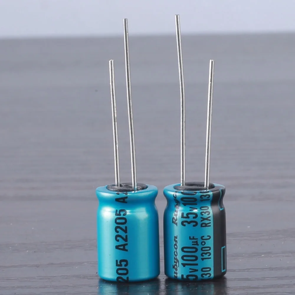 10 Buah RUBYCON RX30 100UF 35V 100mfd 10X13mm Kapasitor Elektrolitik 130 ℃