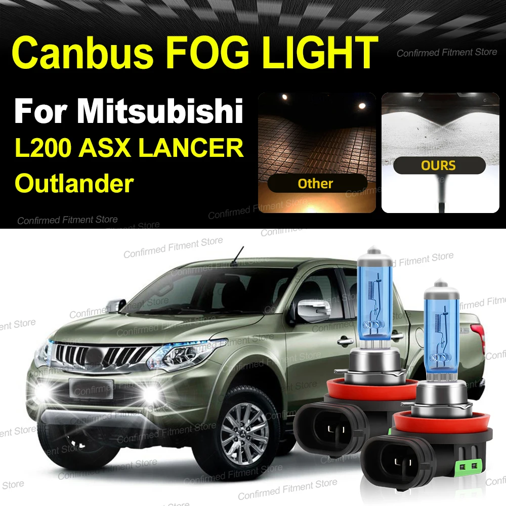 

Super Bright Lights 200W 6000K Canbus Error Free H11 Auto Halogen Front Fog Lamps Bulb For Mitsubishi L200 ASX LANCER Outlander