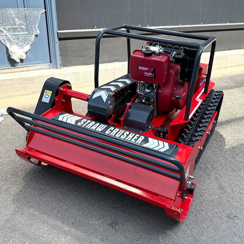 Customized Factory Supply CE Mini Garden Orchard Crawler Remote Control Lawn Mower With Electric Start