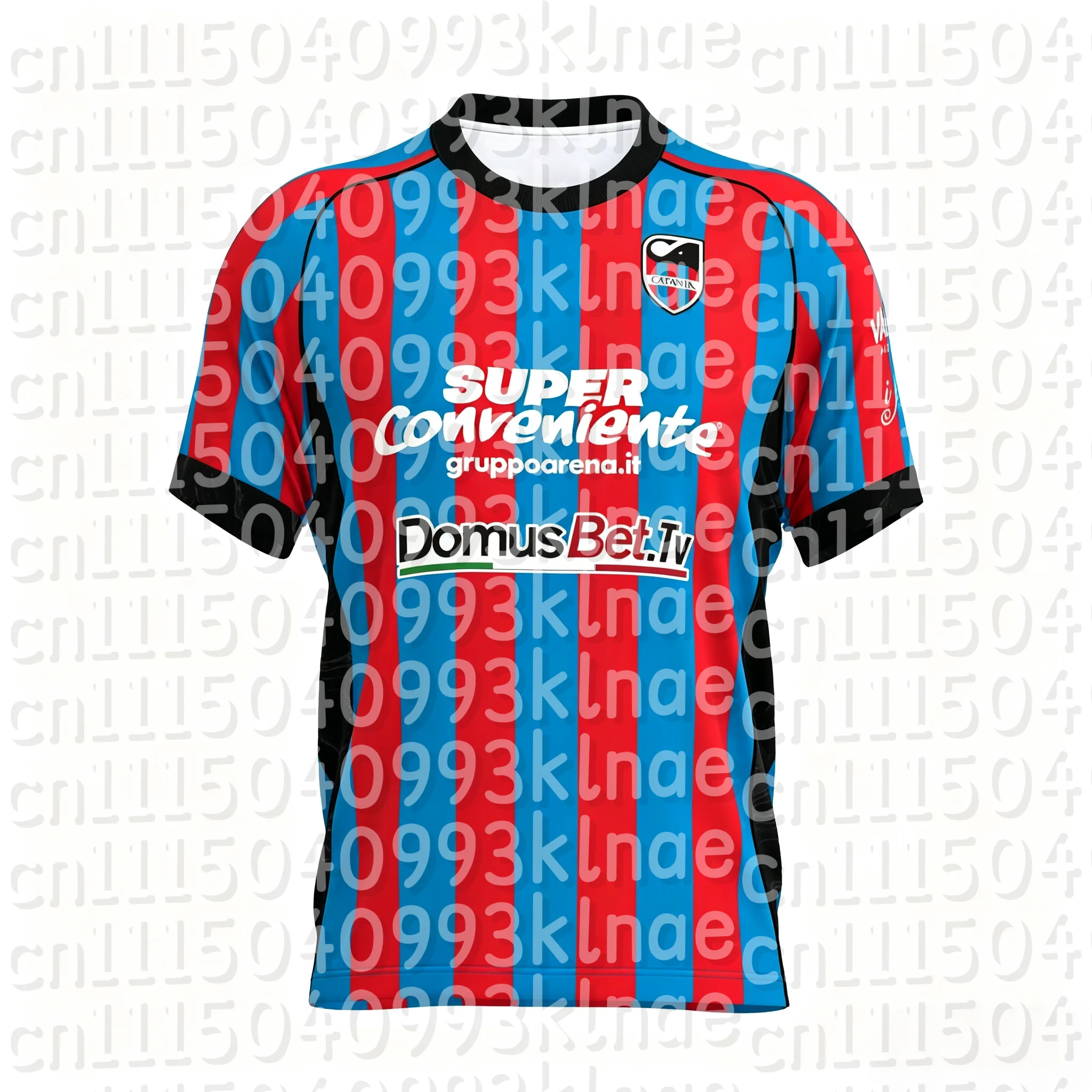 2026/27 Neueste Catania FC Fußballtrikots Rot-Blaue Streifen Familien-Outfits für Männer, Frauen und Kinder Fußballshirts Trainings-T-Shirts – Detail 1