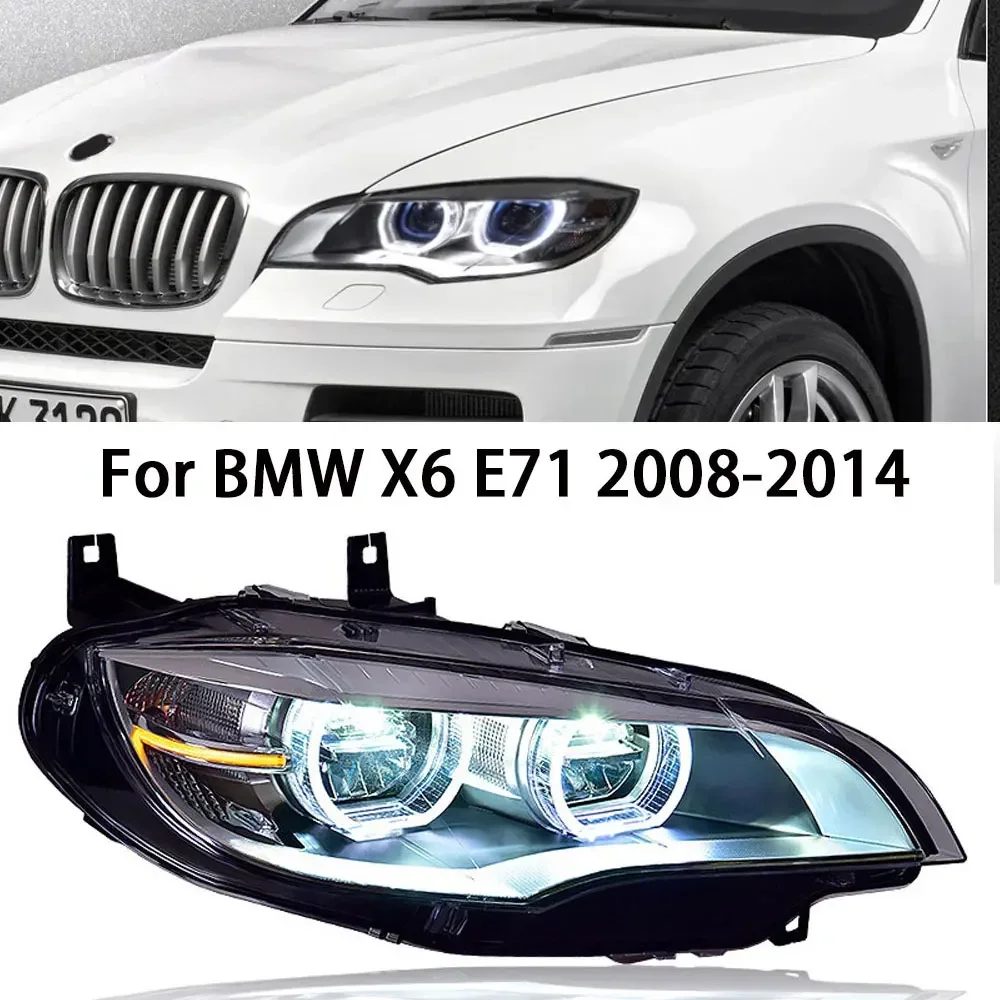 

Car Accessories For BMW X6 Led Headlight 2008-2013 E71 Full Led DRL Turn Signal Light Angel Eyes Headlamp Assembly