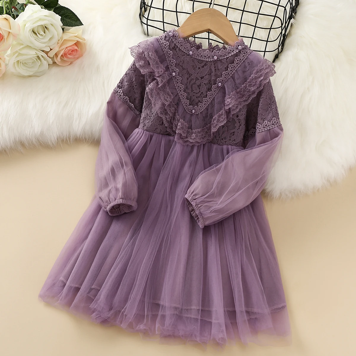 Baby Kids Dresses for Girls Clothing Spring Autumn Teenagers Lace Costume Party Evening Dress Children Vestidos 2 4 6 8 10 Years