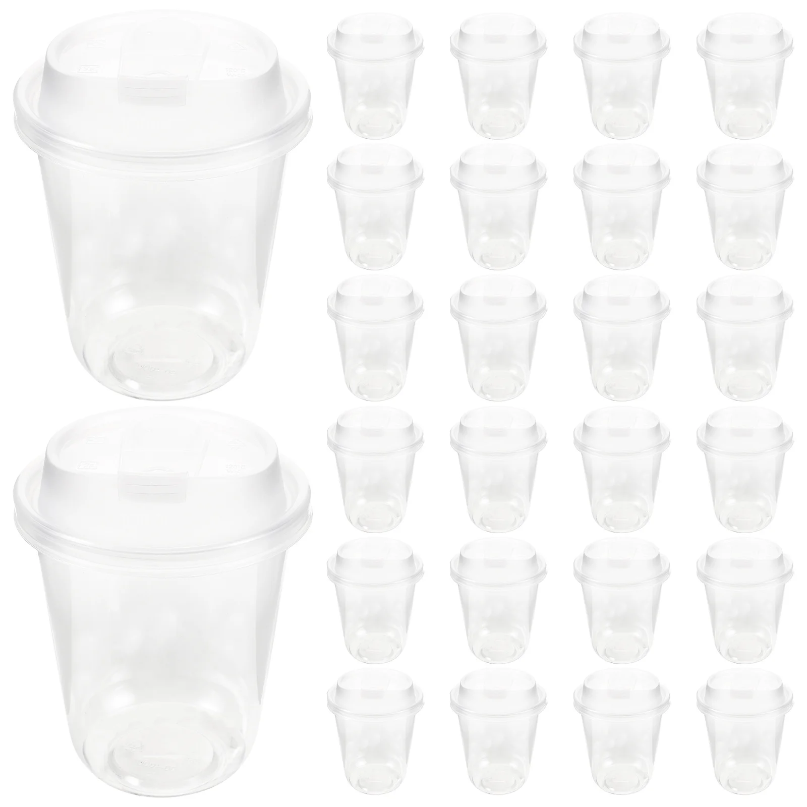 

50Pcs Clear Disposable Coffee Cups with Sip Lids Plastic Takeaway Cups for Hot Cold Drinks Outdoor Office Travel 380ml