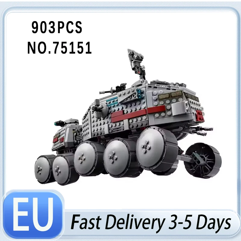 903-teiliger Panzer mit Zehn Rädern Baustein-Set Kompatibel mit 75151 Teilen Geeignet für Geburtstags- und Partygeschenke