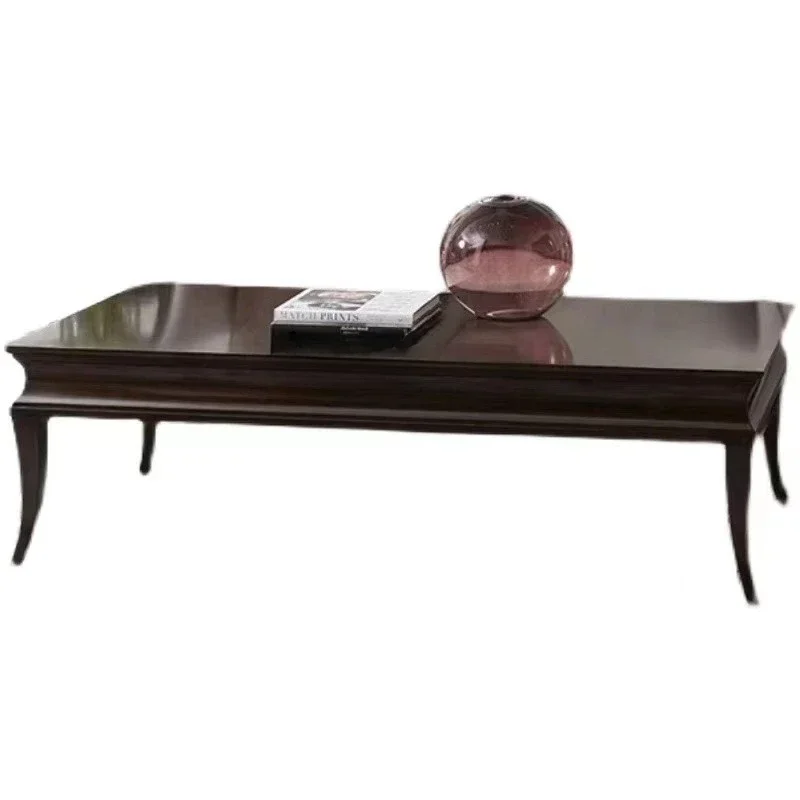 

Solid Wood Retro Coffee Table Walnut European-Style Simple Small Apartment Storage Coffee Table Living Room Furniture