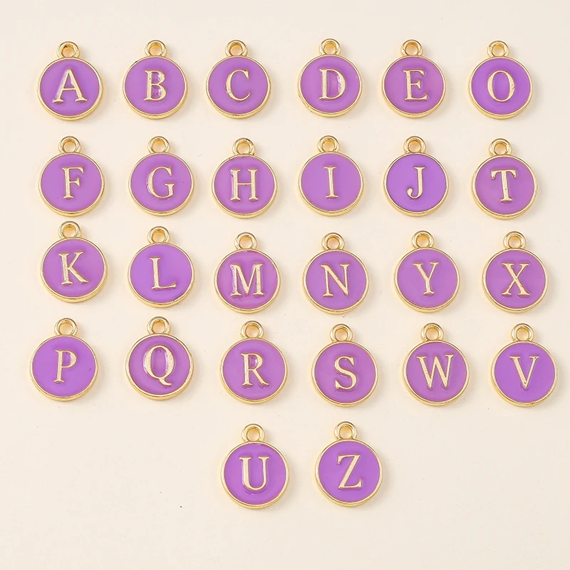 Leslie 10 Stück 8 Farben niedliche Mini-Alphabet-Charm-Anhänger mit 26 Buchstaben für DIY-Namen, Schmuck, Halskette, Armband, Ohrringe, Geburtstagsgeschenke – Detail 8