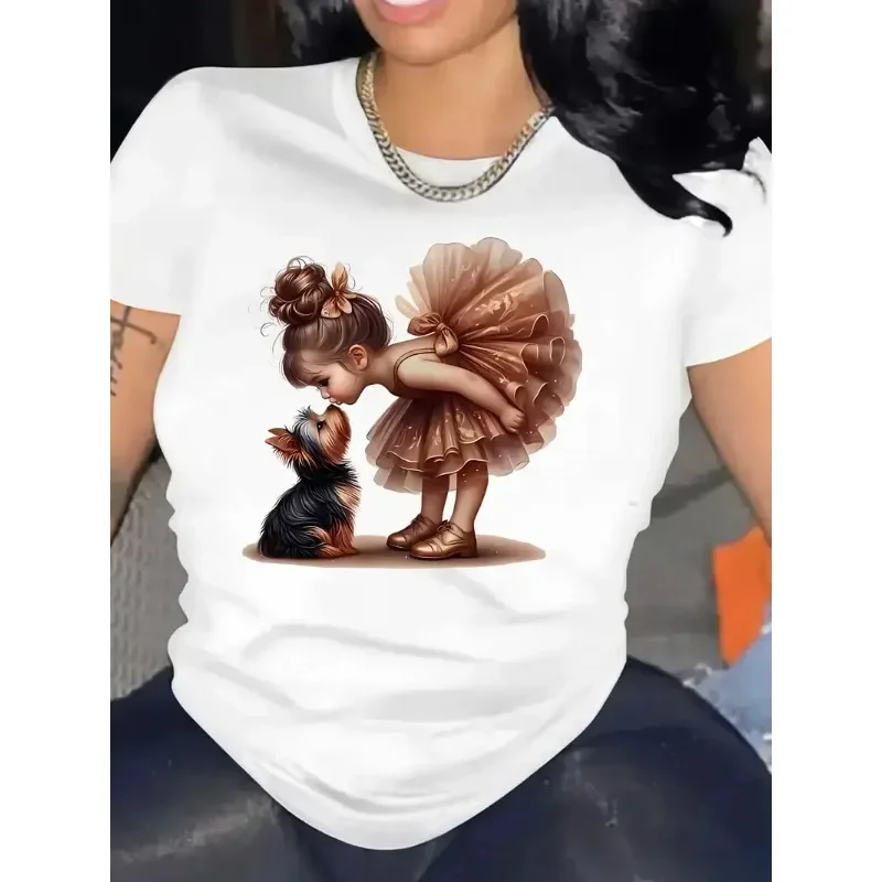 

Новый взрывной хит продаж, модный повседневный женский топ с короткими рукавами и принтом «Непослушная девушка», женская одежда, футболки с графикой