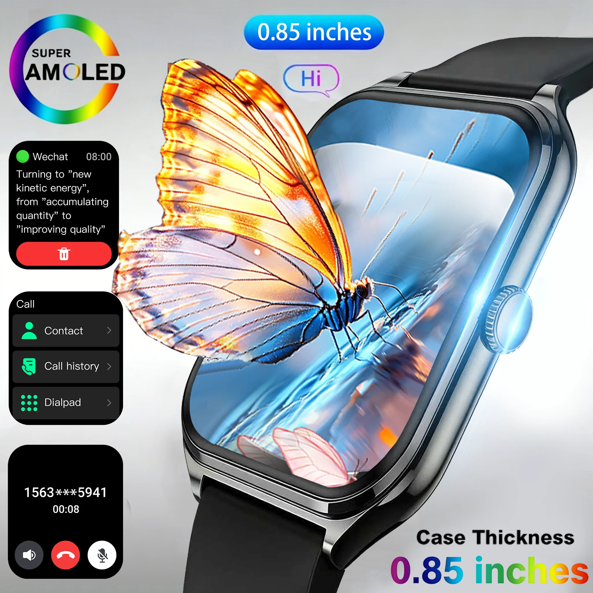 

Ultra-thin design, 1.93-inch AMOLED screen, heart rate monitoring function, over 100 sports modes, IP68 water resistance