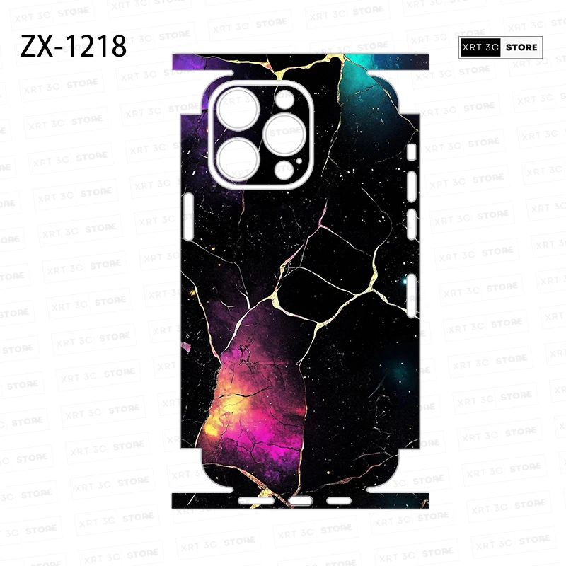 Colorful Skin Sticker for iPhone17 16 15 Pro Max 14 13 12 Phone Sticker Back Film Side Frame Protector (Not Phone Case)