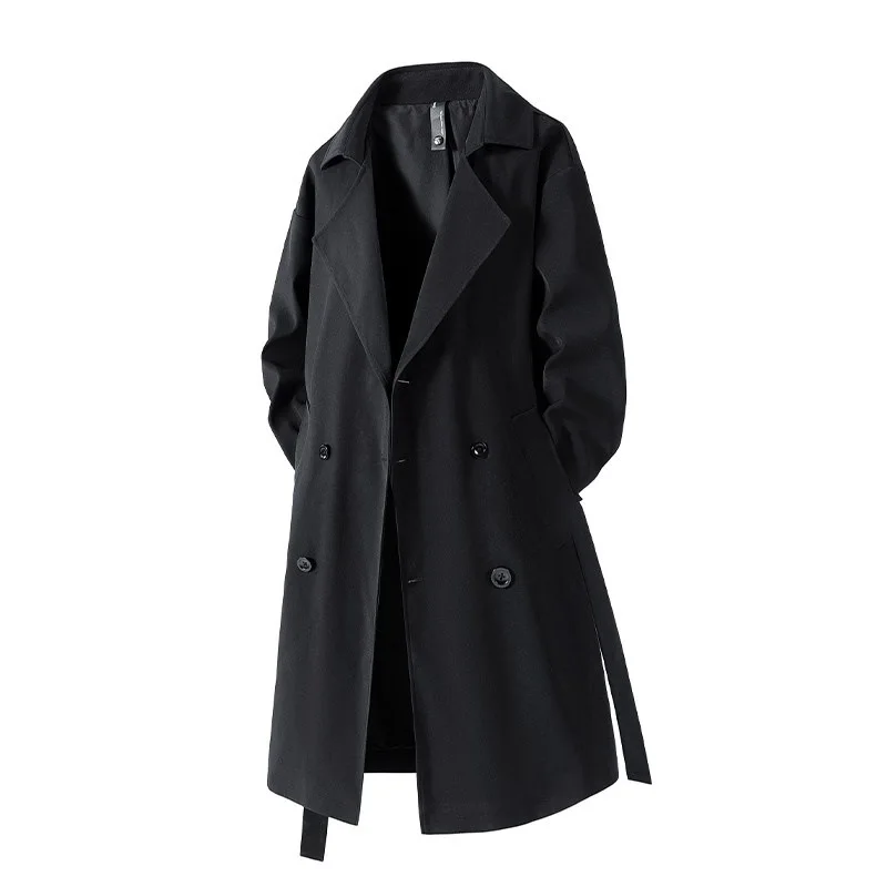 

Men's Long Trench Coat 2026 Spring Autumn Premium Trench Coat Trendy Retro Mid Length Casual Over The Knee Elegant Coat