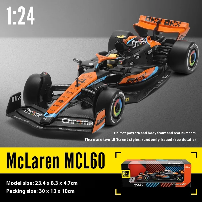 Mclaren MCL60 2023 FORMULA 1 Team 1:24 Alloy Diecast Super Racing Car Model Collecting Hobbies Children's Gifts Box For Boys