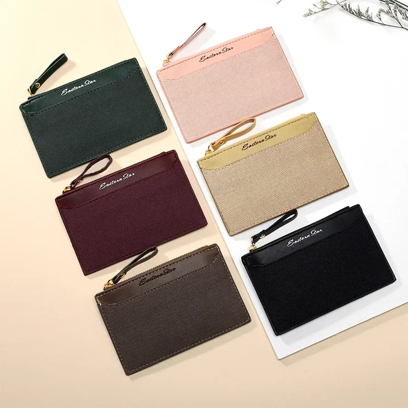 

2024 Women Wallets PU Leather Female Purse Mini Hasp Solid Multi-Cards Holder Coin Short Wallets Slim Small Wallet Zipper Hasp