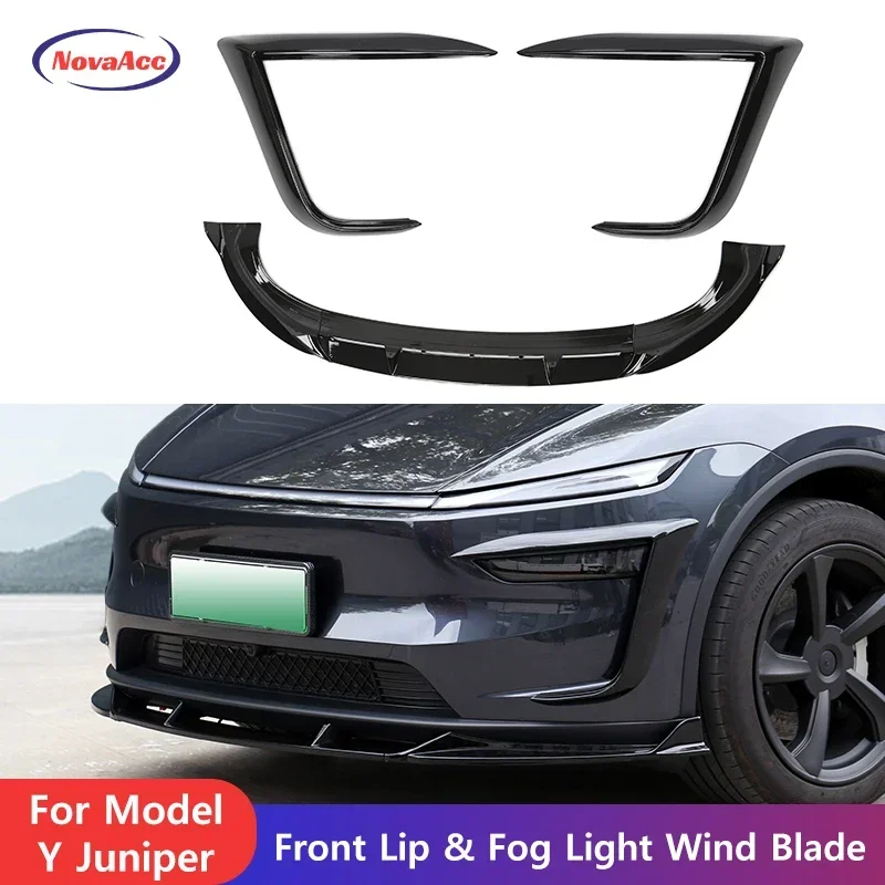 

Front Lip Fog Light Wind Blade For Model Y Juniper 2025 ABS Anti-Scratch Front Shovel Anti-Collision Car Lamp Protective Board
