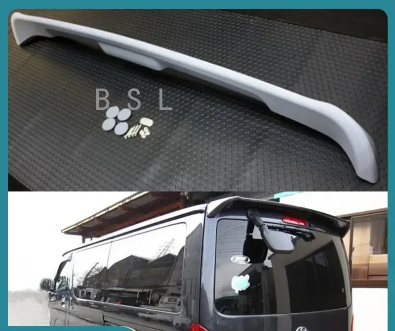 Rear Roof Spoiler For Toyota Hiace 2005-2018 ABS Plastic Unpainted Primer Rear Trunk Wing Lip Spoiler Car Styling Decoration