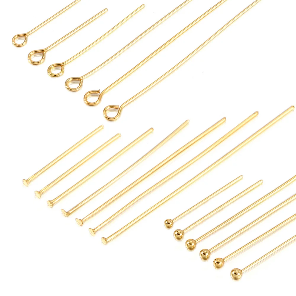 50Pcs Hot Selling Stainless Steel Flat Head Needle 9-Character Needle Ball Pin Earrings T-Pin DIY Jewelry Accessories Wholesale