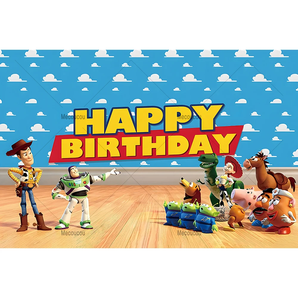 Disney Toy Story Woody Cute Cartoon Kids Gift Birthday Party Banner Backdrop Custom Child Room Photography Poster Decor Backdrop