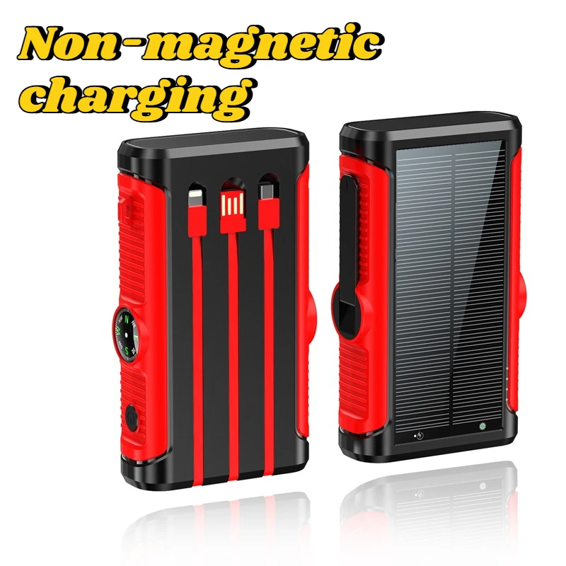 2025 NIEUWE Zonne-energie Bank 20000 mAh 22,5 W Magnetische Draadloze Powerbank Handslinger met Kabel Draagbare Oplader voor Outdoor Camping