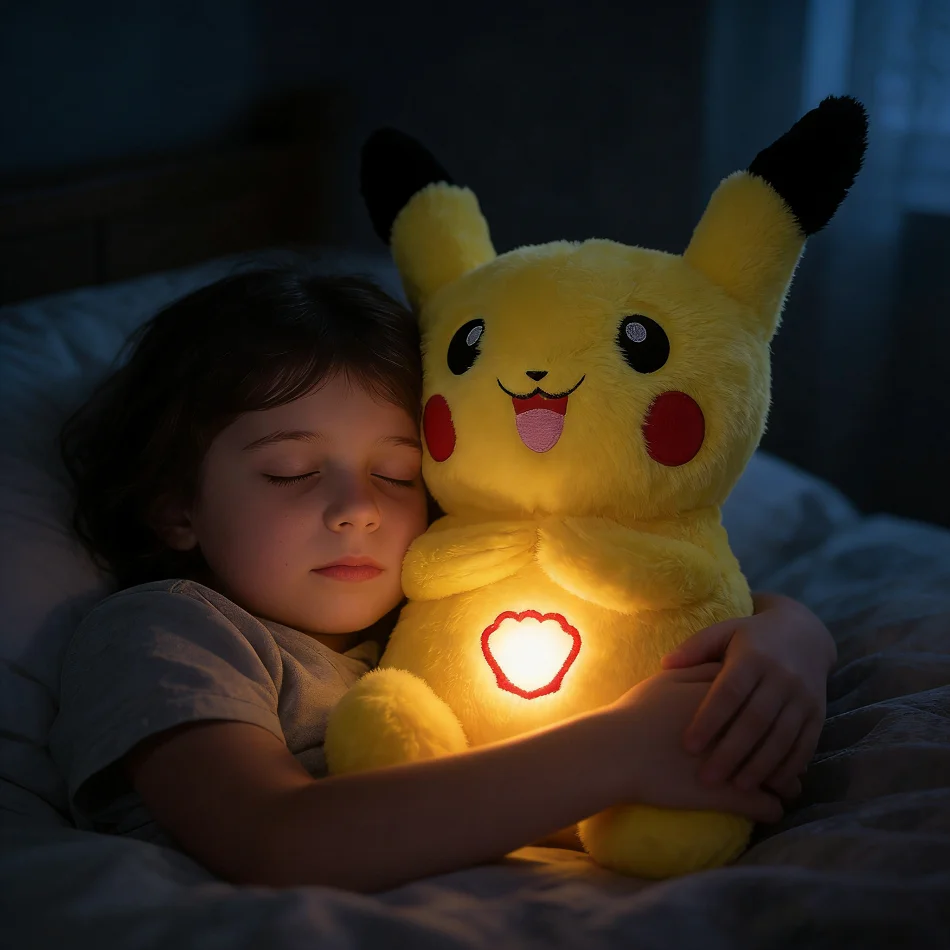 2025 caldo Pokémon Mewtwo Pikachu Peluche Bambola Respiro Bambino Peluche Lenisce Giocattolo Anime Baby Musica Luce Sonno Giocattoli Kid Regali di Festa