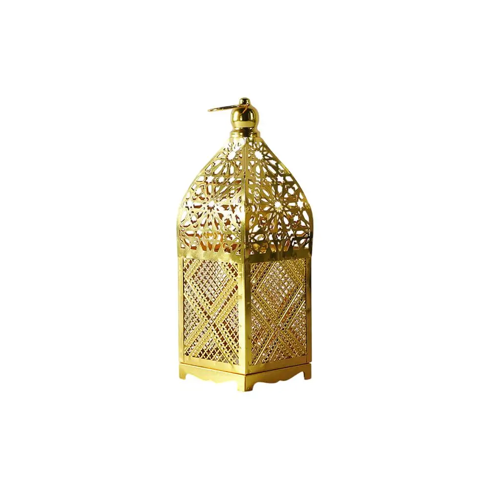 9.2*34cm Wrought Iron Wind Lamp Hollow Construction Indoor And Outdoor Use Long-lasting Durability Safe For LED Candles