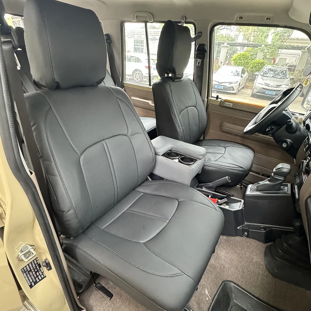 

Полный комплект кожаных чехлов для сидений автомобиля Toyota Land Cruiser 76 LC76 FJ76 2023 2024 2025, аксессуары