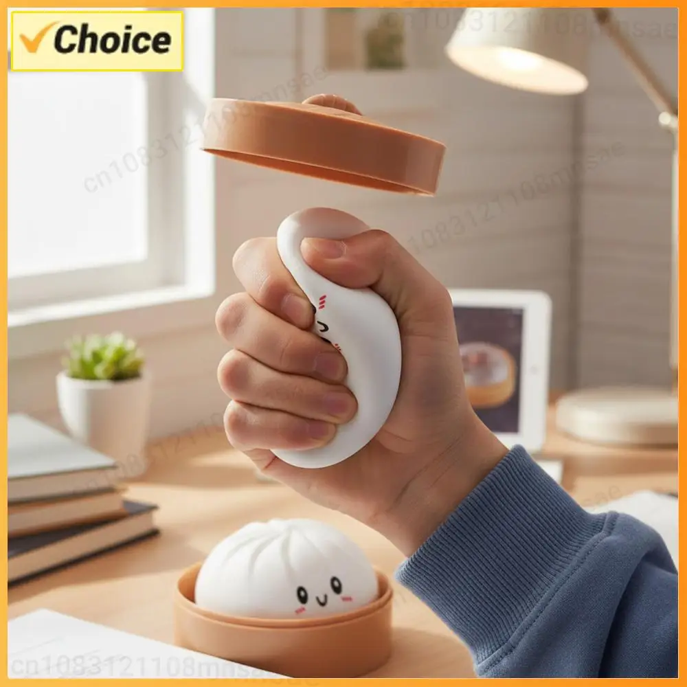 

Игрушка-антистресс в виде булочки с пароваркой, эластичная настольная игрушка, мягкий шарик-симулятор пельменей для детей и взрослых