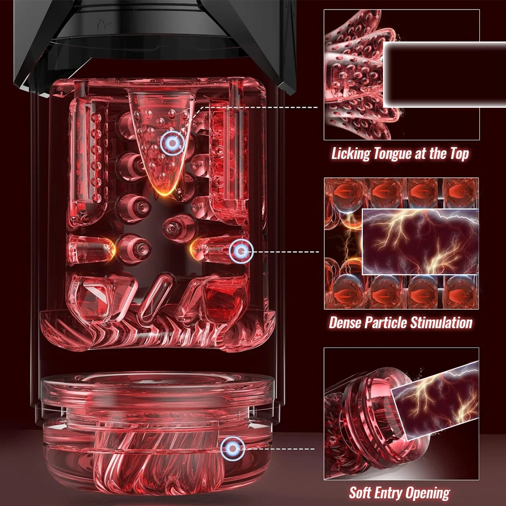 AI Sync Male Masturbator Stroker with 7 Sucking Thrusting Rotating & 7 Licking Modes, Adult Toys Pocket Pussy Mens Sex Toy - Image 4
