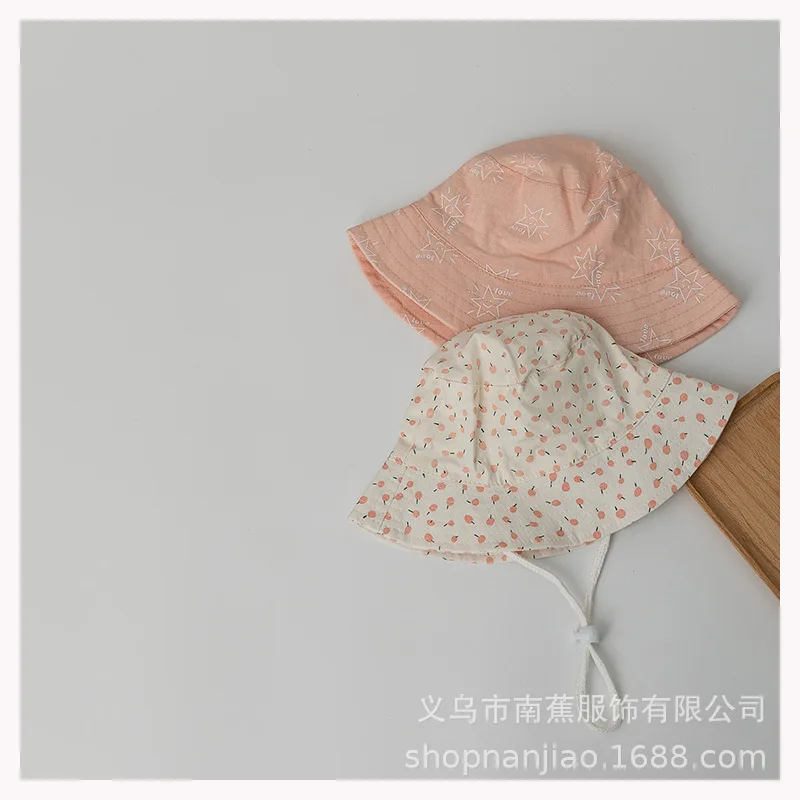 Baby Small Floral Fisherman Hat Thin Cotton Cute Little Fresh Girl Sunshade Sun Protection Pot Hat Baby Photo Accessories Hat