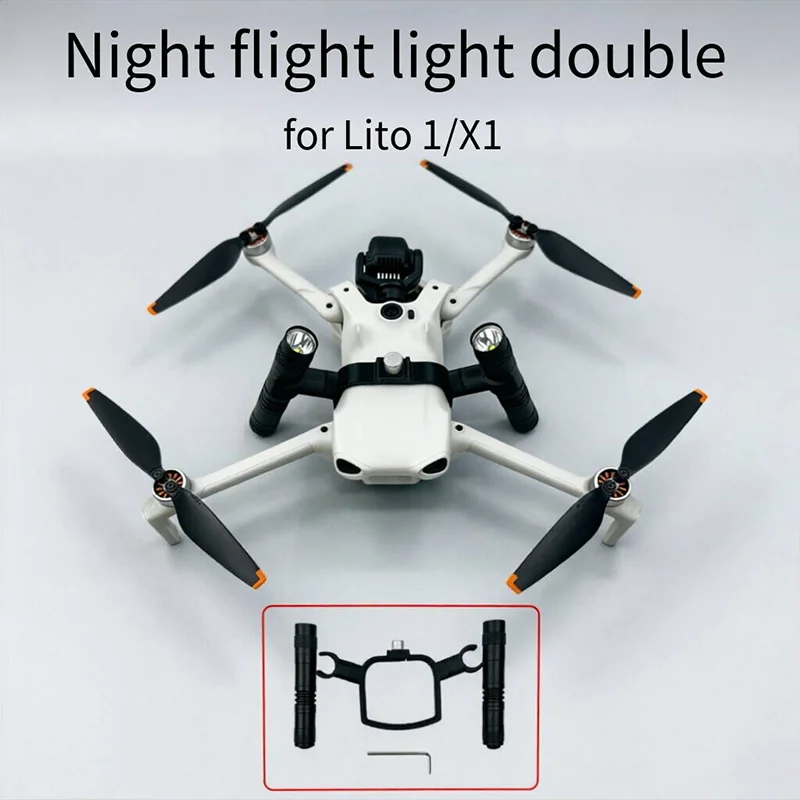 For DJI Lito 1/X1 Night Flight Lamp Dual Lamp Lighting Stand  Lighting Flashlight Indicator Drone LITO1/X1 Night Accessory