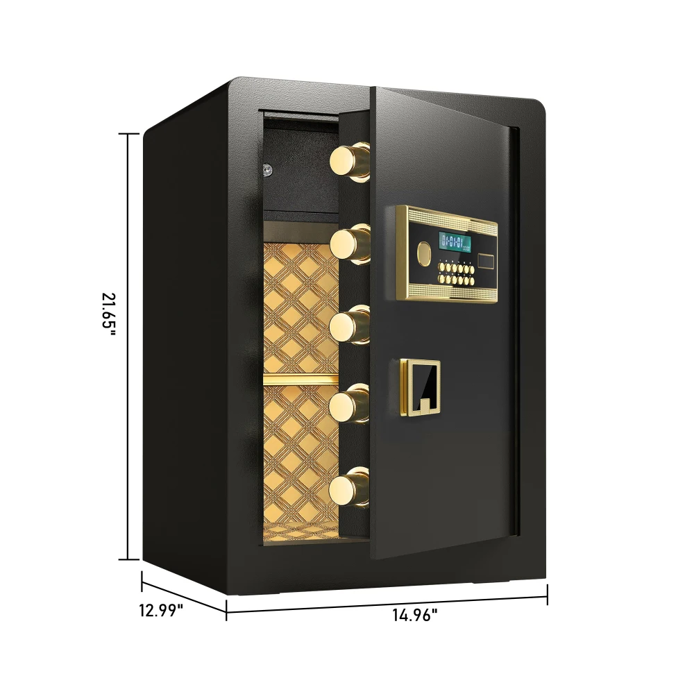 3.0 Cubic FT 대형 이중 문짝 코인 작동 안전 디지털 보안 금고, 가정, 사무실, 호텔용 내화 및 방수 가방 포함