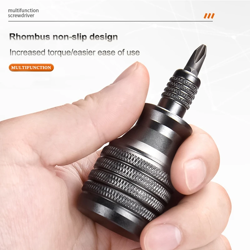 Mini Titanium Screwdriver Bit Kit, 7 em 1, 1/4 in, Phillips Magnéticos, Torx, Ferramentas de Reparação Doméstica