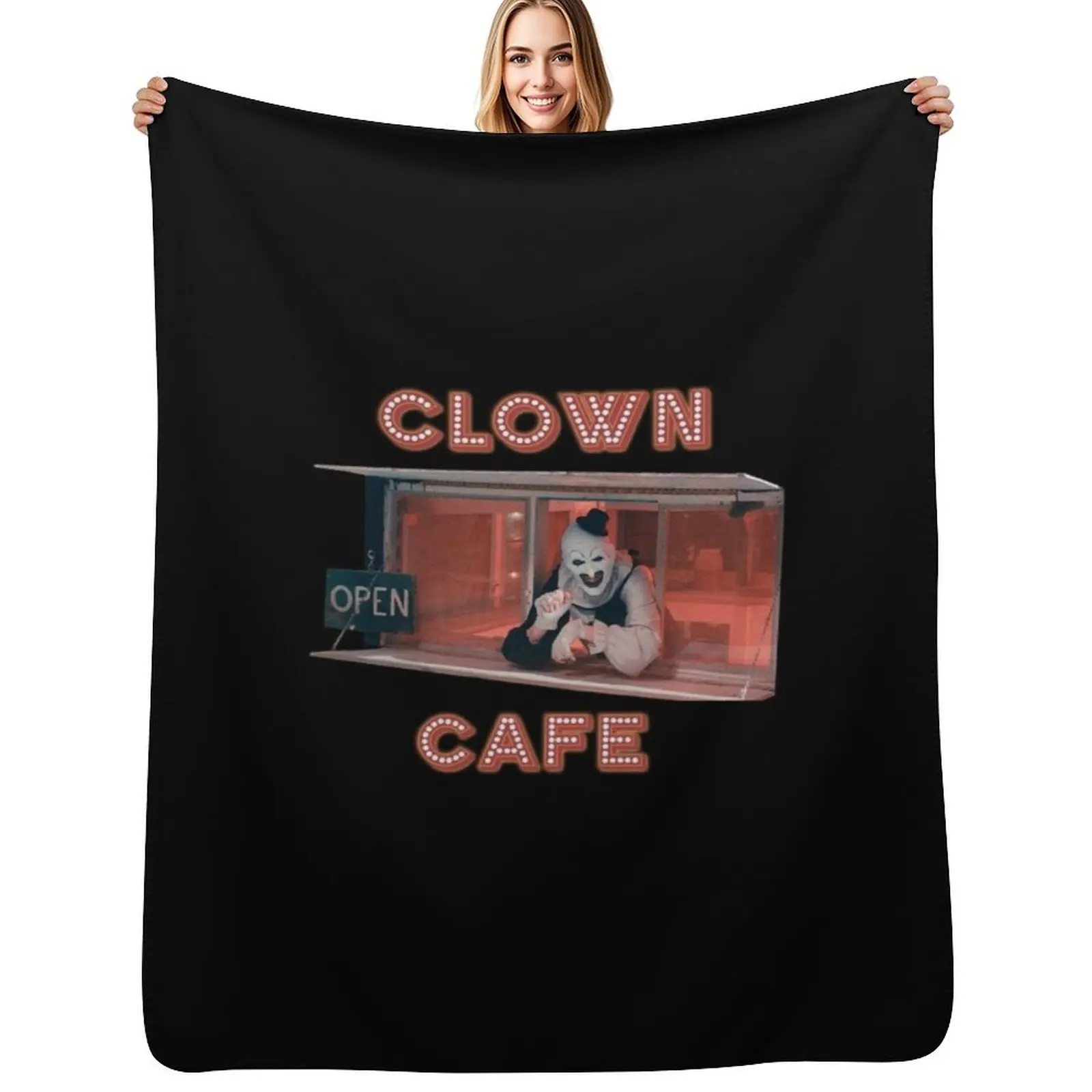 Terrifier Clown Cafe Throw Blanket Luxurious Soft Blanket Holiday Gift for Family