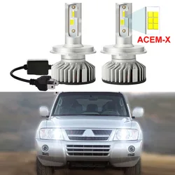 Lampadina per fari a Led per auto 2 pezzi per Mitsubishi Pajero Montero Shogun V60 NM NP NS1999 -2006 ACEM-X chip faro a LED abbagliante anabbagliante