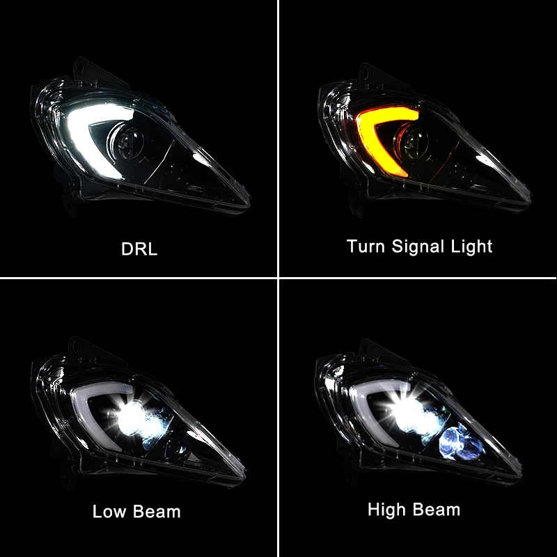 For YAMAHA RAPTOR 700 2006-2021 Front LED Headlight DRL With Yellow Turn Signal Light or Y-AMAHA RAPTOR 700 2006-2021