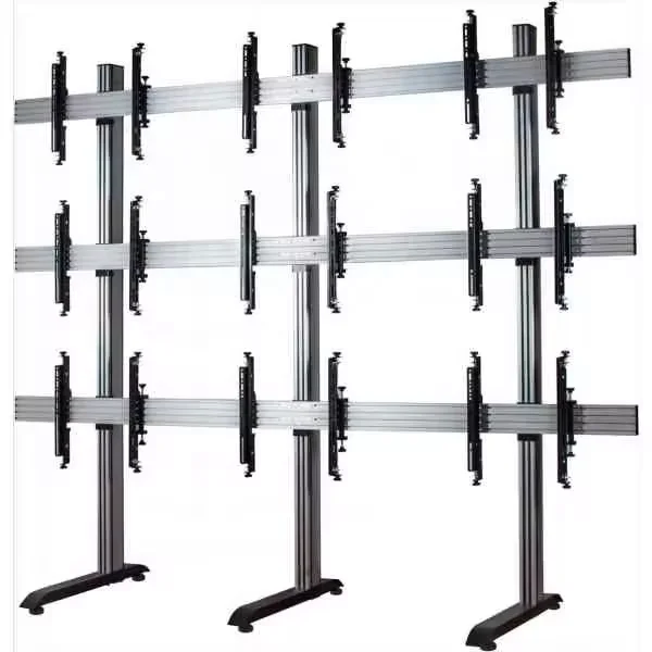 

Customized Large TV Trolley Brackets Floor Mount LED Mount Bracket Frame Multi Screen Monitor Stand With T Slot Aluminum Profile