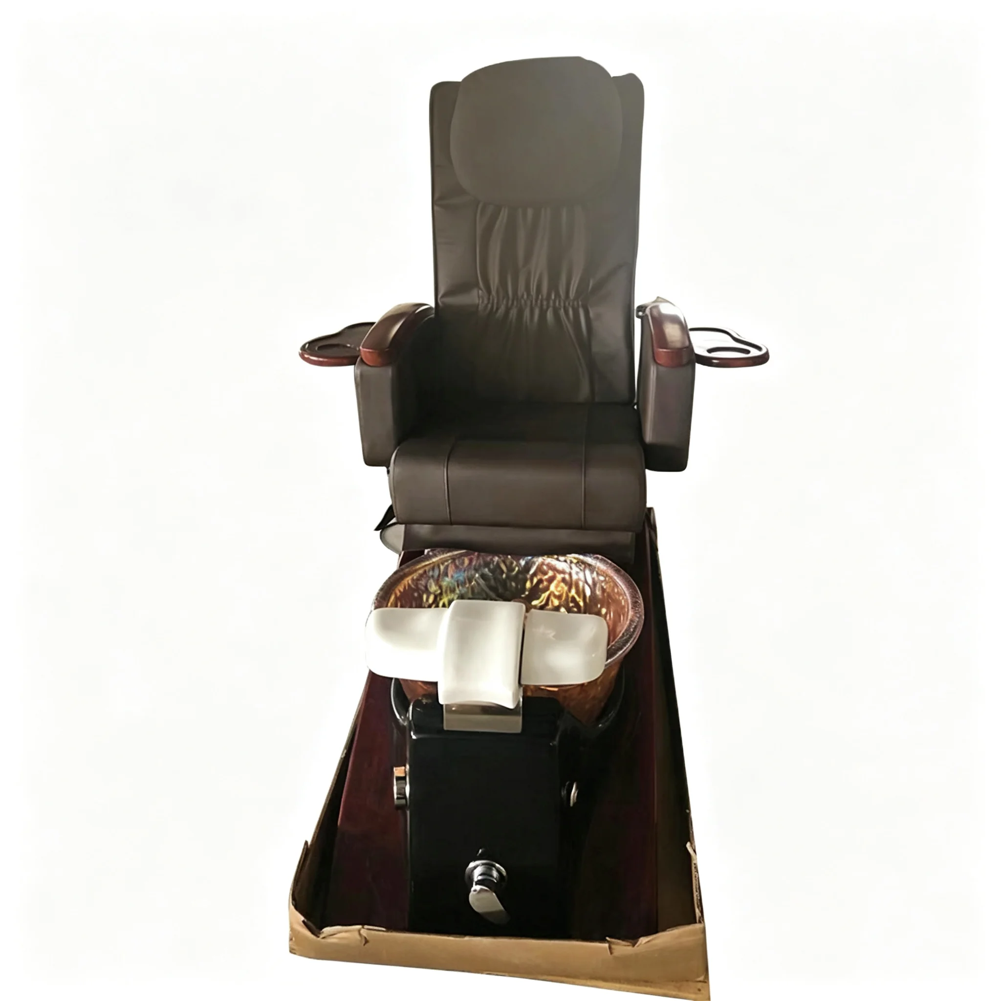 Electric Pedicure Spa Chair Heated Massage Amber Glass Foot Tub Professional Manicure Nail Salon Beauty Equipment Furniture - view 2
