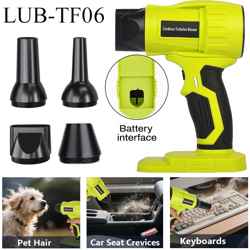 

High-Speed Jet Dryer Blower Brushless High-Speed Motor Maximum Speed 96000RPM 40m/s Compatible for RYOBI 18/20V Li-Ion Battery