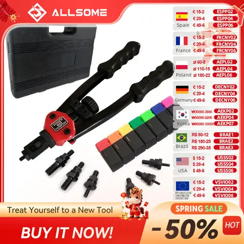 Manual Riveter Gun for Rivet Nuts M3-M12 Allsome