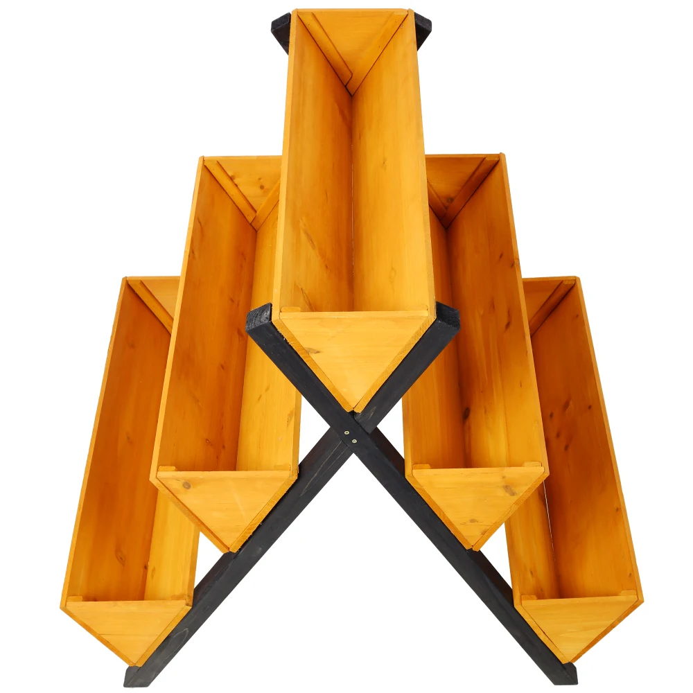 3段木製垂直レイズドガーデンベッド脚付き、ブラウンプランターレイズドベッドキット花ハーブ野菜用