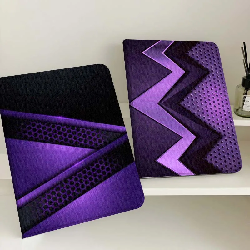 

Cool Purple Chevron Pattern For Apple iPad Pro Air 13 2 7th 6th 2025 M2 M3 M4 M512.9 13 inch Foldable Tablet Case Gift