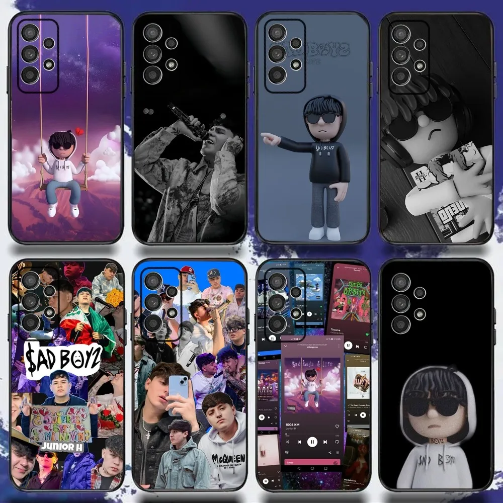 

Singer Junior H Sad Boyz Phone Case For Samsung S21,S22,S23,S30,Ultra,S20,Plus,Fe,Lite,Note,10,9,5G Black Soft Cover