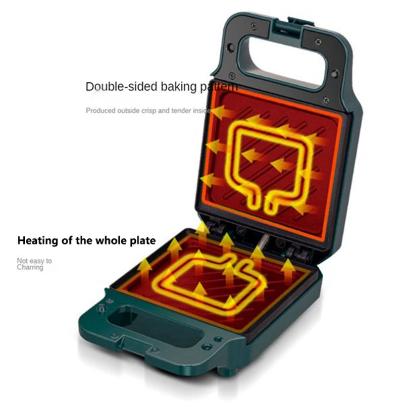 Electric Sandwich Maker Breakfast Machine Home Light Food Multi-Function Heating Press EU Plug