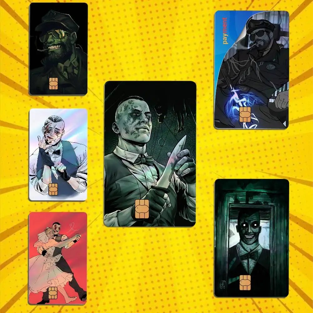 Halloween Eddie Gluskin Outlast Card Skin Stickers For Bank Card Bus Metro Card Sticker Holographic Laser Credit Debit Stickers