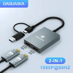 Displaylink-estación de acoplamiento USB C a HDMI, adaptador con salida 4K, USB 3,0, 1080P, para monitores duales, para Windows y Mac