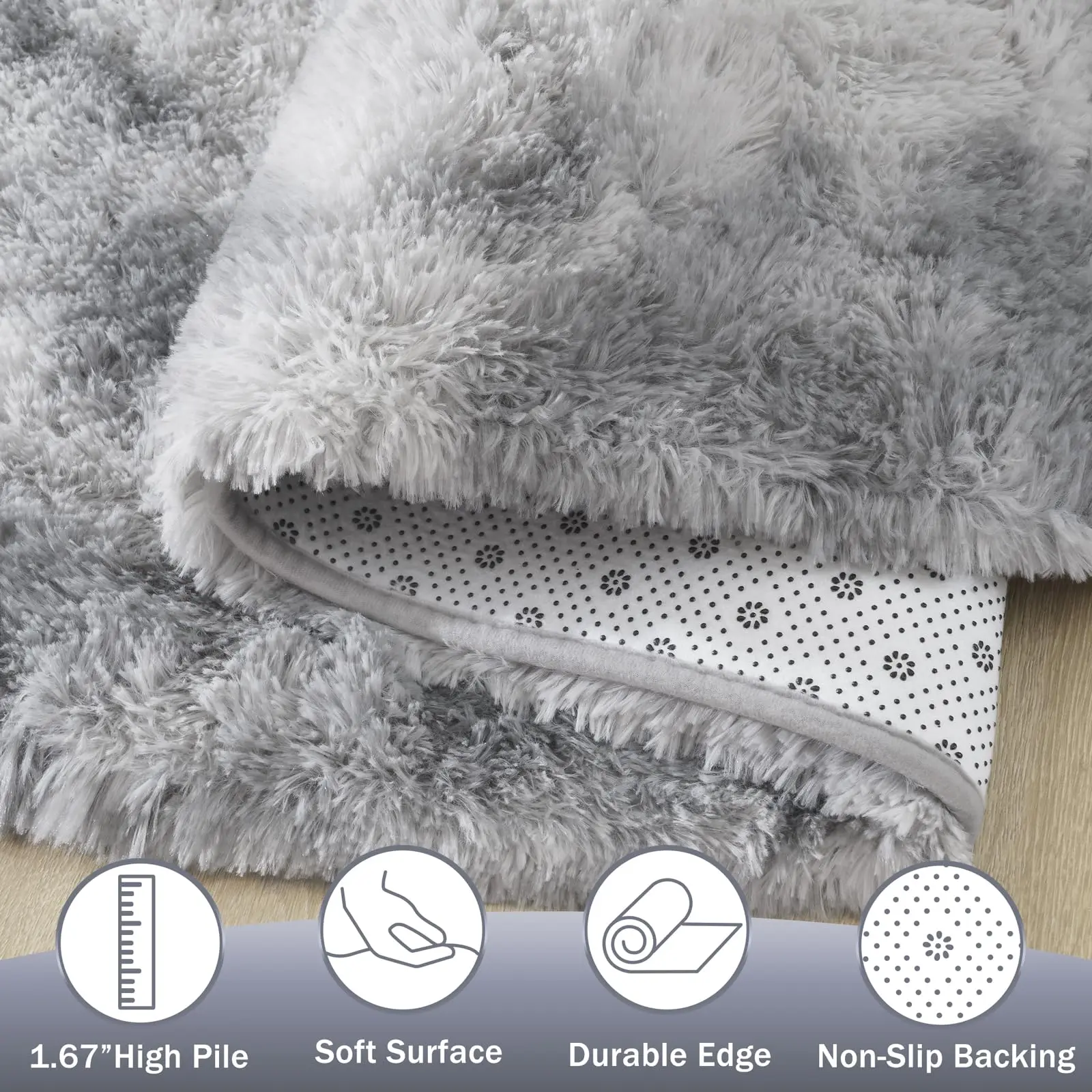 التعادل صبغ رمادي فاتح السجاد البيضاوي رقيق أفخم السرير حصيرة غرفة نوم الأطفال مقاوم للرطوبة حصيرة غرفة المعيشة ديكور المنزل السجاد #4