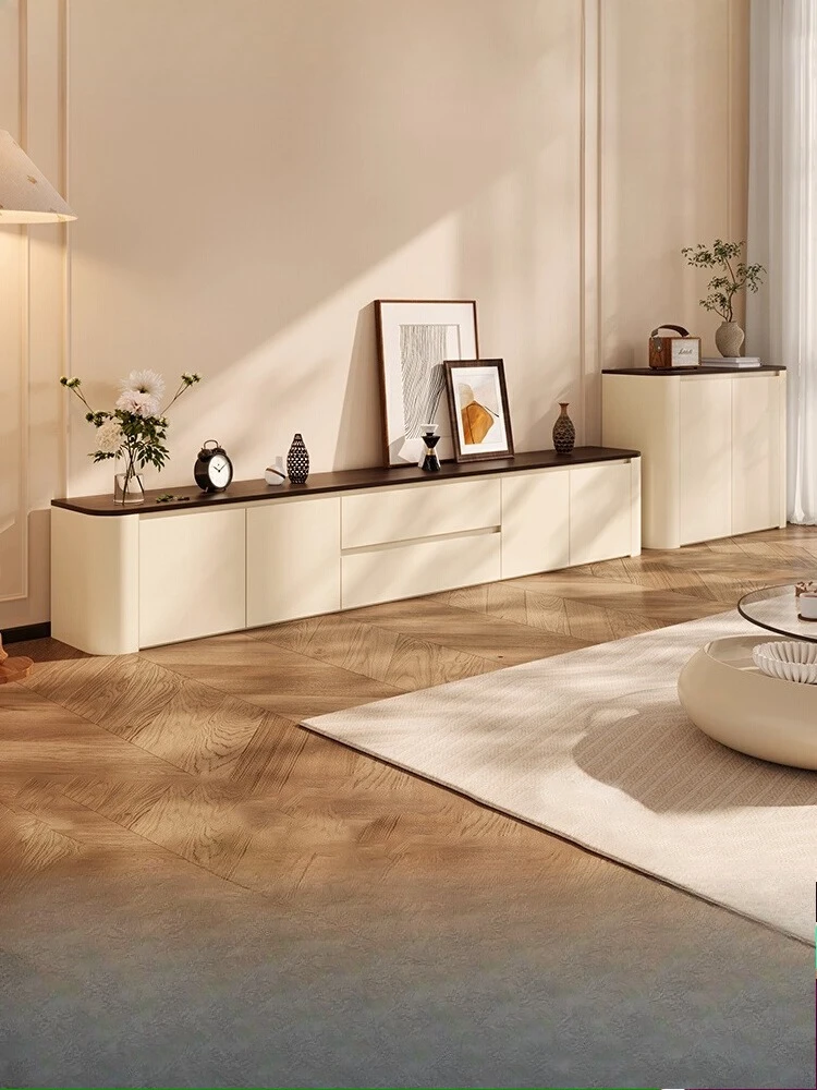 

Medium-sized style solid wood floor-to-ceiling TV cabinet storage cabinet integrated small apartment living room household sideb