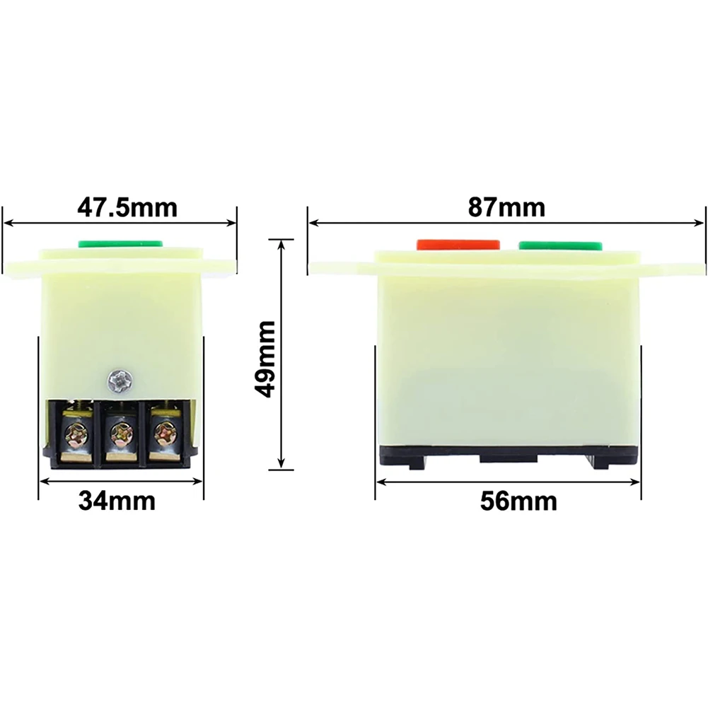 LC3-5 and LC3-10 Start Stop Push Button Switch for Bench Drill Grinder Cutting Machine 10A 380V Industrial On Off Control Switch
