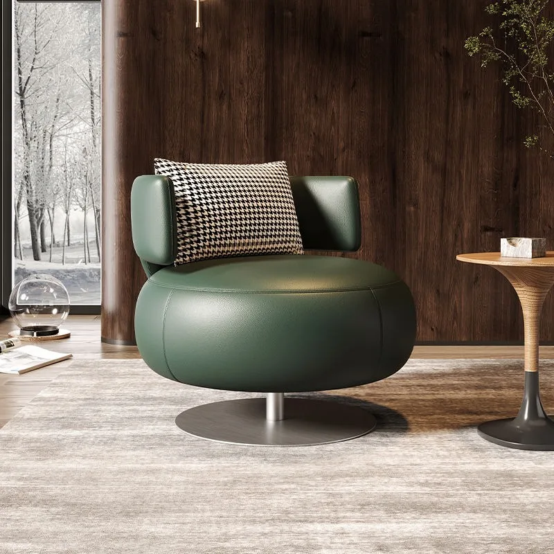 

m Modern 360° Swivel Round Sofa Chair with Ergonomic Backrest, Compact Comfy Accent Chair Bedroom Living Room Small Spaces m